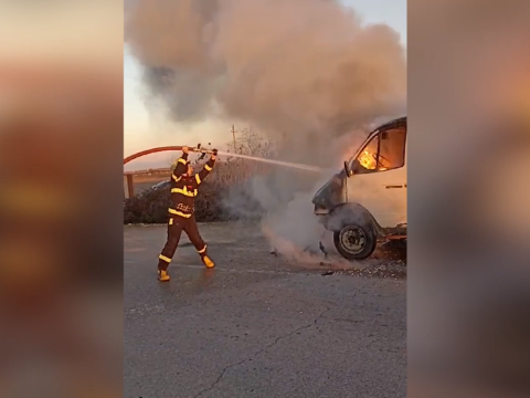 Yük maşını yandı - VİDEO