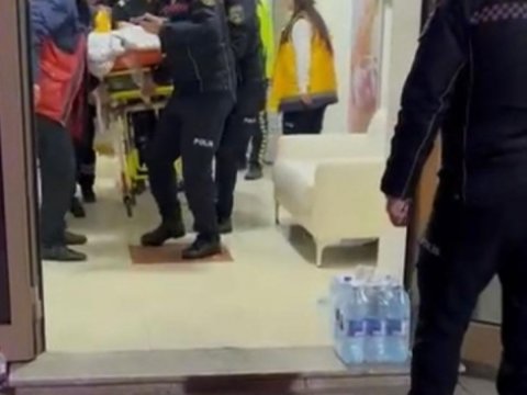 Mərkəzdəki yanğına görə polis səfərbər edildi - FOTO
