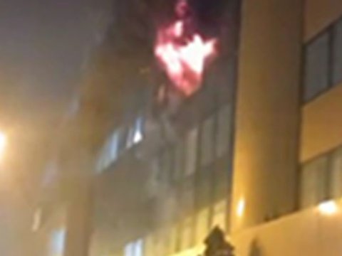 Perinatal Mərkəz belə yandı - VİDEO