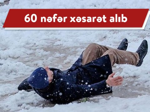 Qarlı havada 60 nəfər xəsarət alıb - TƏBİB