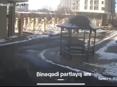 Binəqədidə partlayış anı - VİDEO