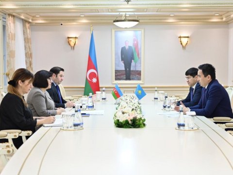 Sahibə Qafarova Qazaxıstanın ölkəmizdəki səfirini qəbul edib