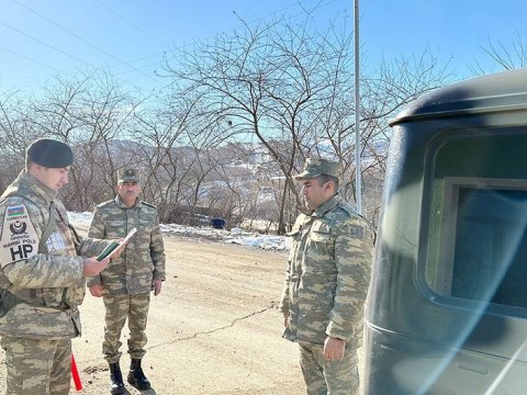 Azad edilmiş ərazilərdə hərbi polisin fəaliyyəti - FOTO