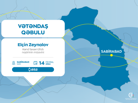 Naziri da müavini Sabirabadda vətəndaşları qəbul edəcək