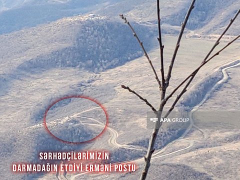 Azərbaycan sərhədçilərinin darmadağın etdiyi erməni postu - VİDEO