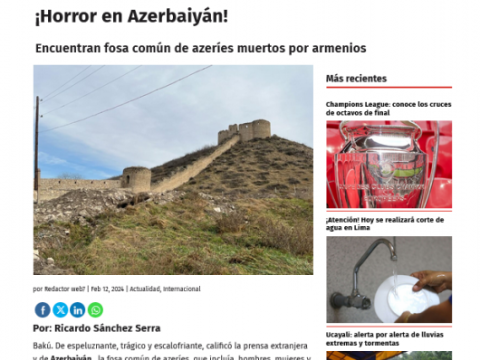 Peru mətbuatı erməni cinayətlərindən yazdı