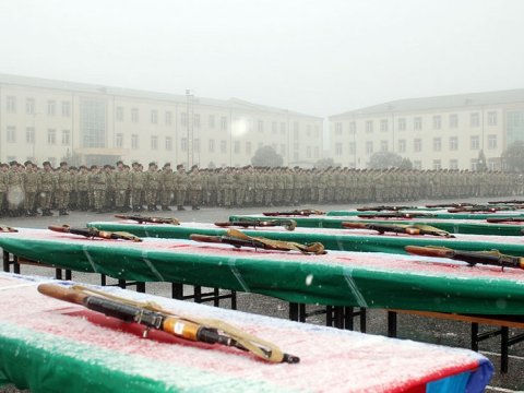 Gənc əsgərlər Vətənə sədaqət andı içdilər - VİDEO