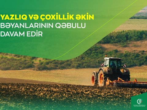Yazlıq və çoxillik əkin bəyanlarının qəbulu davam edir 