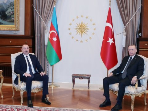 İlham Əliyev Ərdoğanla görüşdü - FOTO