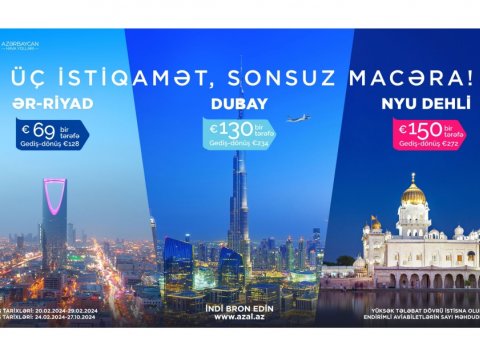 Bakıdan Dubaya təyyarə biletlərinin qiyməti UCUZLAŞDI