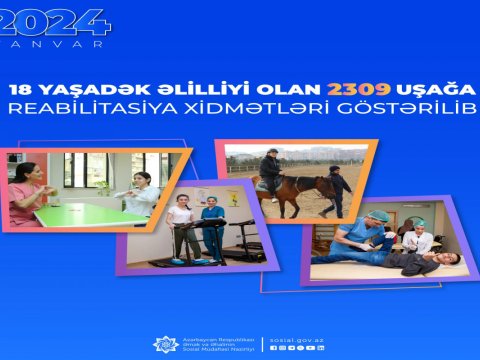 Əlilliyi olan 2300-dən çox uşağa reabilitasiya xidmətləri göstərilib