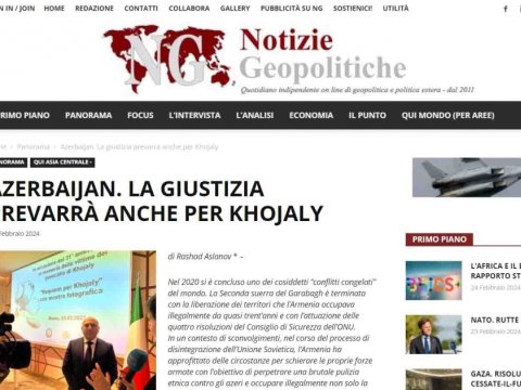 İtaliya nəşrində Xocalı soyqırımından bəhs edildi