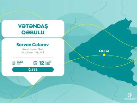Nazir müavini Qubada vətəndaşlarla görüşəcək