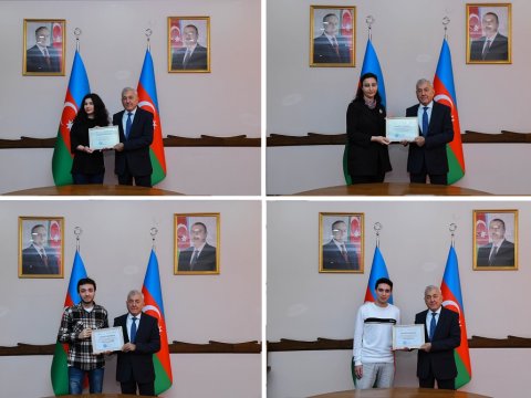 Rektor “Robotex Azərbaycan”da ilk yeri tutanlarla görüşdü - FOTO