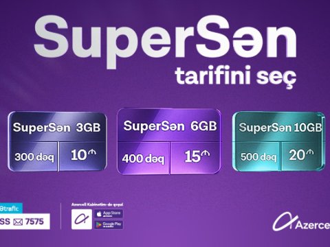 Yeni “SuperSən” tarifində daha çox internet - TARİFLƏR