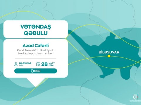 Nazirliyin aparat rəhbəri Biləsuvarda vətəndaşları qəbul edəcək