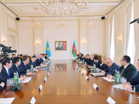 Azərbaycan-Qazaxıstan Ali Dövlətlərarası Şuranın birinci iclası keçirilib - FOTO