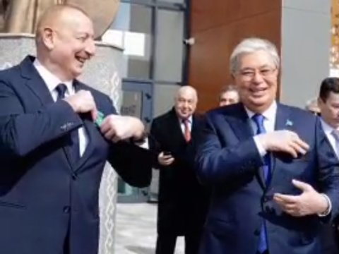 Prezidentlərin Qarabağ səfərindən maraqlı görüntülər - VİDEO