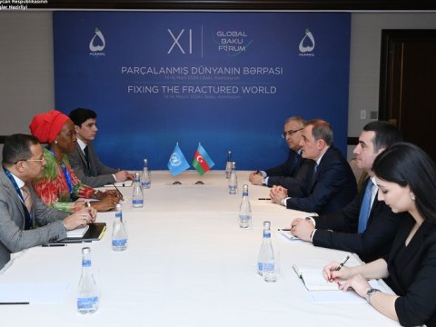 Ceyhun Bayramov Beynəlxalq Miqrasiya Təşkilatının baş direktorunun müavini ilə görüşdü