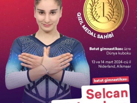 Gimnastımız Dünya Kubokunda qızıl medal qazandı - FOTO