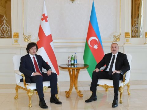 İlham Əliyevlə Gürcüstan Baş nazirinin görüşü olub - FOTOLAR
