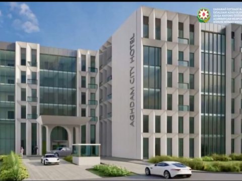 Ağdamda tikilən hoteldən yeni GÖRÜNTÜLƏR