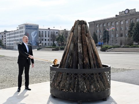 Xankəndidə alovlanan Novruz tonqalı hər birimizi fərəhləndirdi