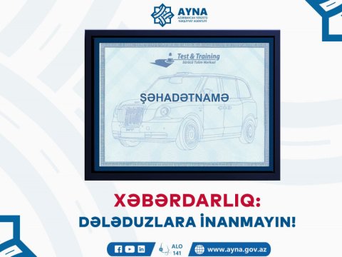 AYNA-dan taksi sürücülərinə XƏBƏRDARLIQ