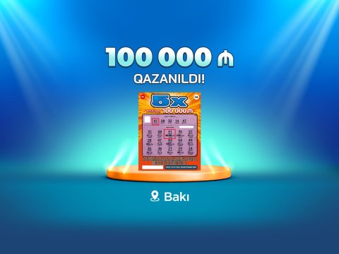 Bakı sakini “5X” lotereyasında 100 000 manat qazandı