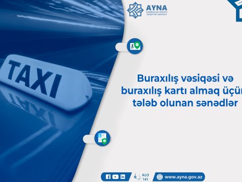 Taksi fəaliyyəti üçün tələb olunan SƏNƏDLƏR