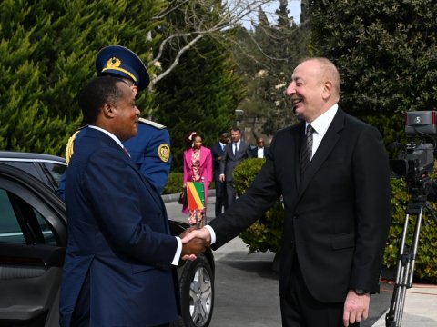 Konqo Prezidentinin rəsmi qarşılanma mərasimi - FOTO