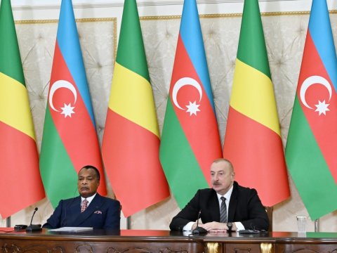 Prezidentlər mətbuata bəyanatlarla çıxış etdilər - FOTOLAR