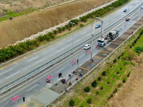 Zığ-Hava limanı yolunda təmir-bərpa işləri - FOTOLAR