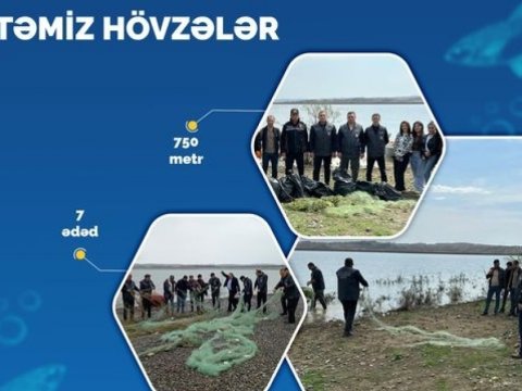 Su hövzələrindən 750 metr uzunluğunda tor aşkarlanaraq götürüldü