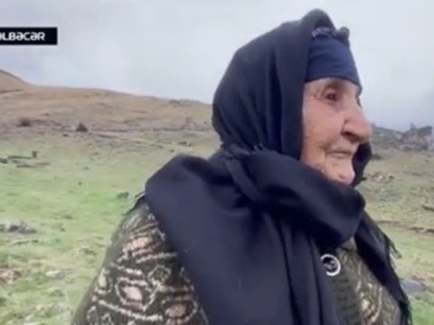 91 yaşlı ana oğlunun şəhid olduğu ərazidə - VİDEO