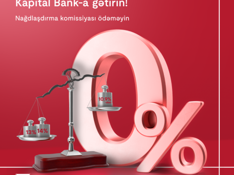 Kapital Bankda nağdlaşdırma komissiyası olmadan kredit əldə edin 
