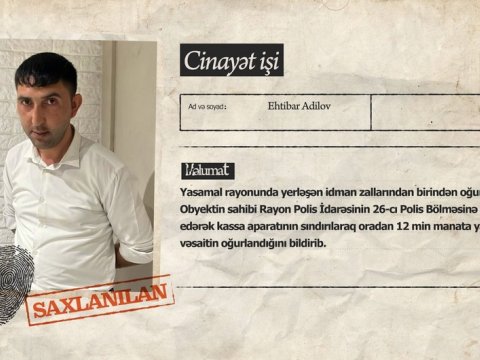 Mühafizə etdiyi idman zalınının kassasından 12 min manat oğurladı - VİDEO