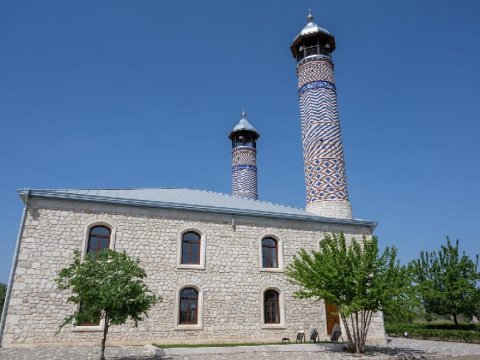 Ağdam Cümə məscidində ilk azan - VİDEO