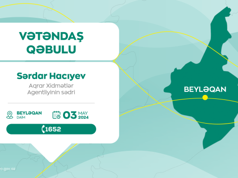 Sərdar Hacıyev Beyləqanda vətəndaşları qəbul edəcək