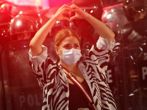 Gürcüstan etirazları FOTOLARDA