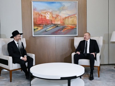 İlham Əliyev Rusiyanın Baş ravvinini qəbul edib