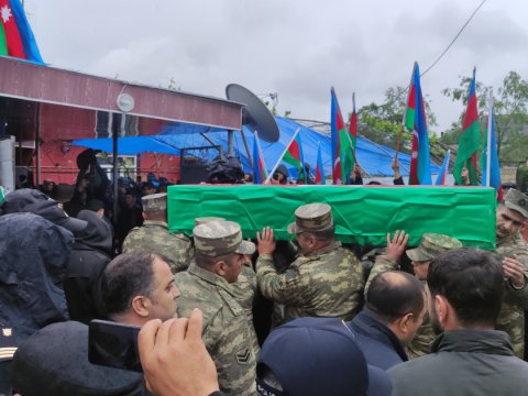 Şəhidimiz Xaçmazda dəfn olundu - FOTOLAR