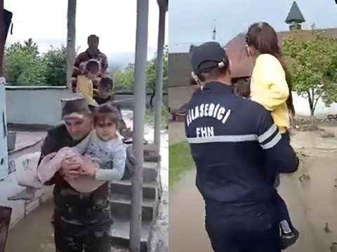 Köməksiz qalan iki azyaşlı belə xilas edildi - VİDEO