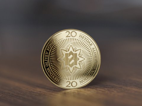 “AzerGold”dun yeni qızıl sikkəsi Heydər Əliyev Fondunun 20 illiyinə həsr olundu