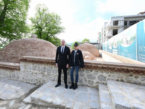 Şuşada Şirin su hamamının açılışı oldu - FOTOLAR