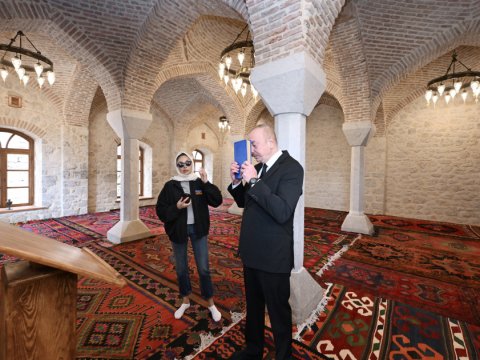 Şuşada Mamayı məscidinin bərpadan sonra açılışı oldu - FOTO