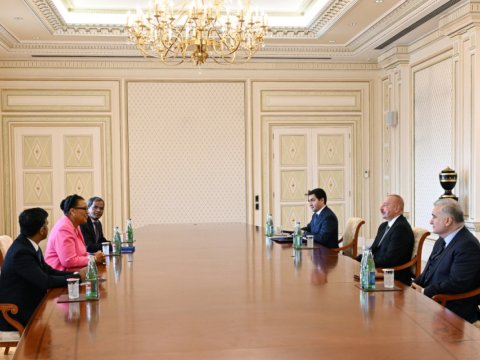 İlham Əliyev baş katibi qəbul edib