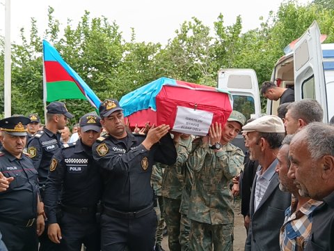 Şəhid Siyavuş İsmayılov İmişlidə dəfn olundu - FOTO