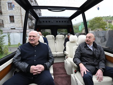 Lukaşenko İlham Əliyevlə Şuşaya getdi - FOTO