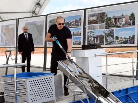 Prezident Cəbrayılda 3 kəndin təməlini qoydu 